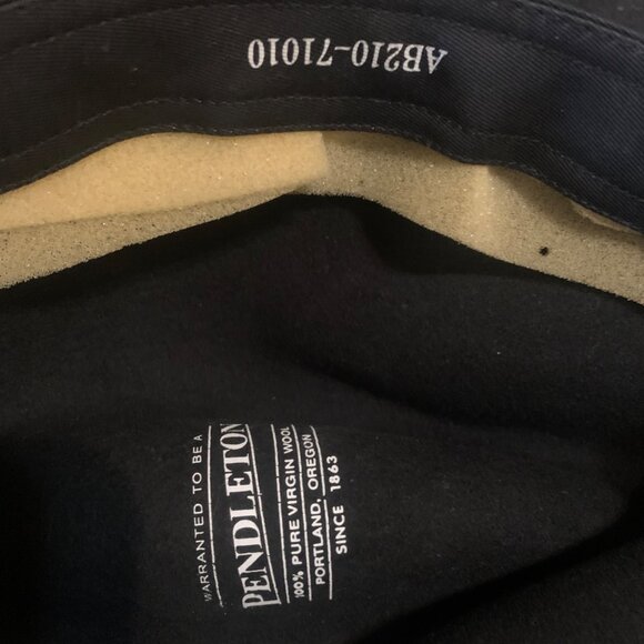 Pendleton Mens Fedora Hat Large 100% Wool Black Feather Accent Vintage Style - Picture 4 of 13